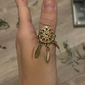Dream catcher ring, gold